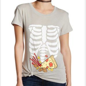 Wildfox Full Stomach Grey Short Sleeve Tee Size S
